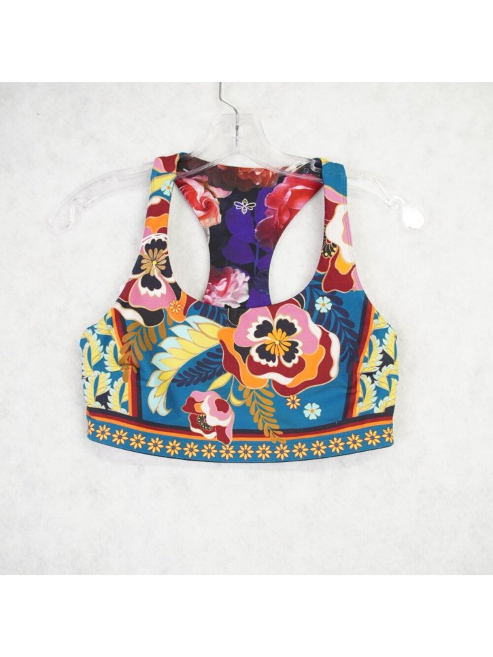 Johnny Was Bee Active Reversible Sports Bra Size Small Floral Print - Picture 3 of 7